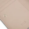 Brieftasche aus genarbtem Leder mit metallischem Logo-Schriftzug