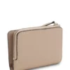 Brieftasche aus genarbtem Leder mit metallischem Logo-Schriftzug