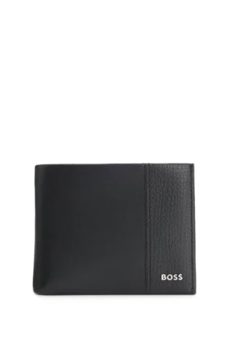 Brieftasche aus Leder mit Logo-Schriftzug