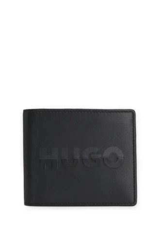 Brieftasche mit geteiltem Logo aus mattem Leder