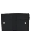 Brieftasche mit Logo-Schriftzug aus genarbtem Leder