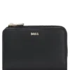 Brieftasche mit Logo-Schriftzug und Reißverschluss