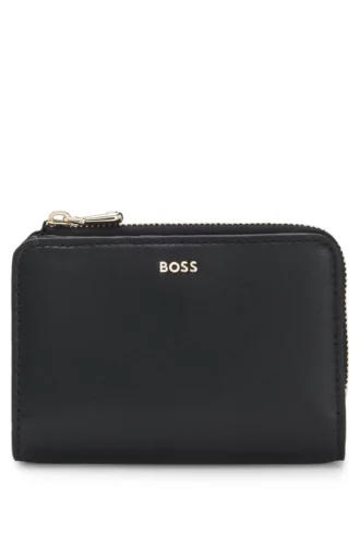 Brieftasche mit Logo-Schriftzug und Reißverschluss
