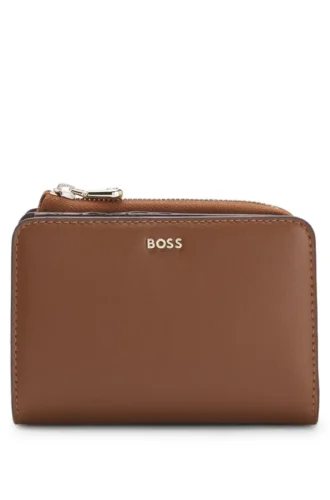 Brieftasche mit Logo-Schriftzug und Reißverschluss