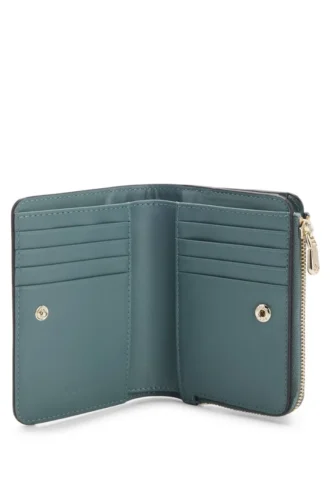 Brieftasche mit Logo-Schriftzug und Reißverschluss