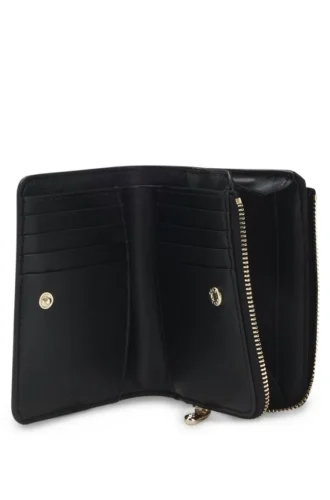Brieftasche mit Logo-Schriftzug und Reißverschluss