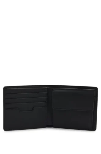 Brieftasche mit silberfarbenem Logo und Münzfach
