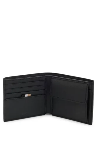 Brieftasche mit silberfolienbedrucktem Logo