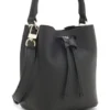 Bucket Bag aus Leder mit Logo-Schriftzug