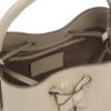 Bucket Bag aus Leder mit Logo-Schriftzug