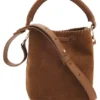 Bucket Bag aus Wildleder mit Zierstichen