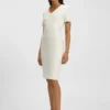 Businesskleid mit V-Ausschnitt und Nahtdetails