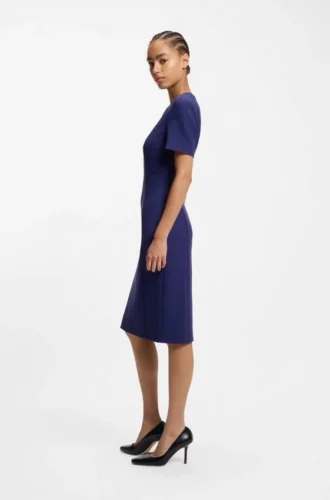 Businesskleid mit V-Ausschnitt und Nahtdetails