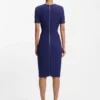 Businesskleid mit V-Ausschnitt und Nahtdetails