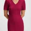 Businesskleid mit V-Ausschnitt und Nahtdetails