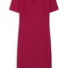 Businesskleid mit V-Ausschnitt und Nahtdetails