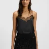 Camisole aus Satin mit Spitzendetails