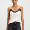 Camisole aus Satin mit Spitzendetails