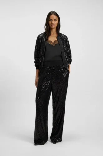 Camisole aus Satin mit Spitzendetails