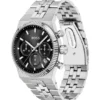 Candor Chronographenuhr mit schwarzem Zifferblatt und geriffelter Lünette