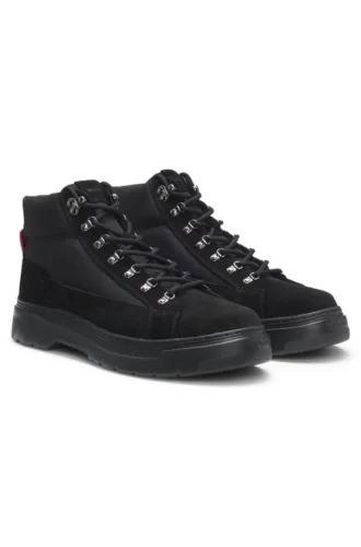 Canvas-Stiefel mit Wildlederbesatz