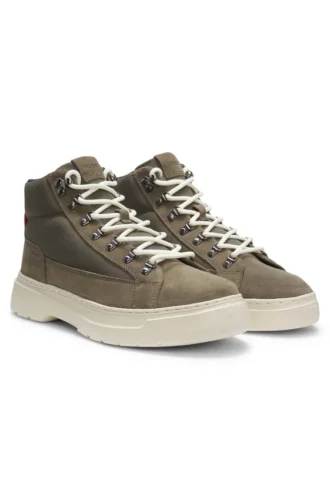 Canvas-Stiefel mit Wildlederbesatz