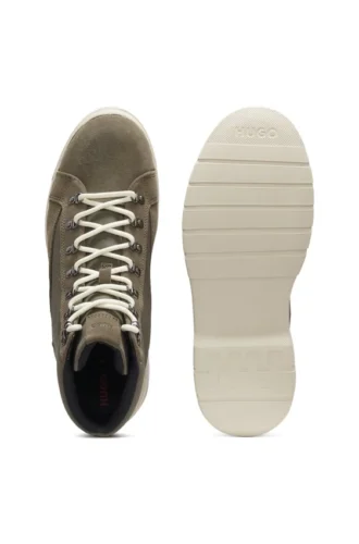 Canvas-Stiefel mit Wildlederbesatz