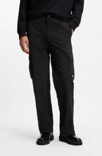 Cargohose mit gerader Passform aus gewachstem Stoff