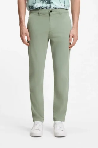 Chinos in Tapered-Fit aus strukturierter Baumwolle