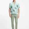 Chinos in Tapered-Fit aus strukturierter Baumwolle