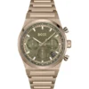 Chronographenuhr mit Gliederarmband aus goldfarbenem Stahl