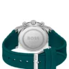 Chronographenuhr mit grünem Zifferblatt und Silikonarmband
