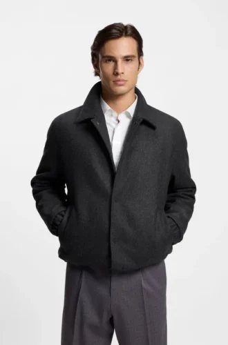 Coach-Jacke in Regular-Fit aus einer Wollmischung