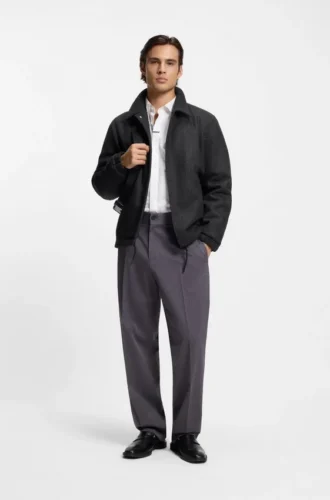 Coach-Jacke in Regular-Fit aus einer Wollmischung