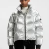 Daunenjacke mit Logo-Applikation aus Silikon
