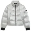 Daunenjacke mit Logo-Applikation aus Silikon