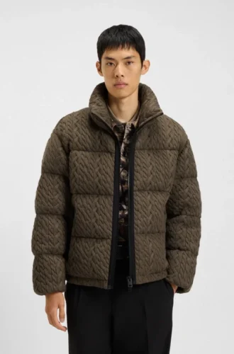 Daunenjacke mit Zopfmuster
