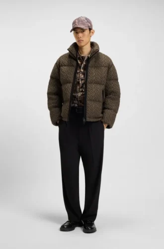 Daunenjacke mit Zopfmuster