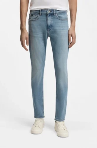 Delaware Slim-Fit-Jeans aus blauem Comfort-Stretch-Denim