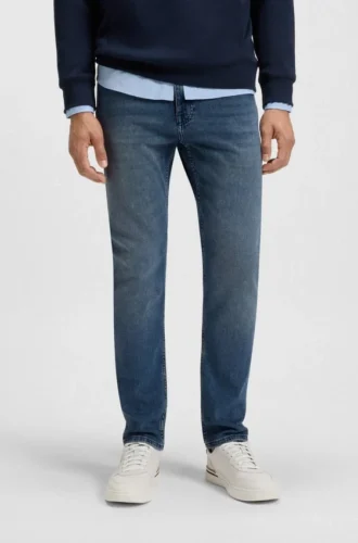 Delaware Slim-Fit-Jeans aus blauem Comfort-Stretch-Denim