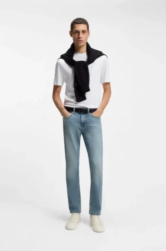Delaware Slim-Fit-Jeans aus blauem Comfort-Stretch-Denim