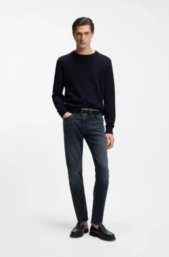 Delaware Slim-Fit-Jeans aus blauem Denim mit mechanischem Stretch