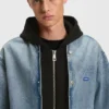 Denim-Bomberjacke mit Jersey-Einsatz Denim-Bomberjacke mit Jersey-Einsatz