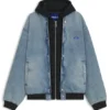 Denim-Bomberjacke mit Jersey-Einsatz Denim-Bomberjacke mit Jersey-Einsatz
