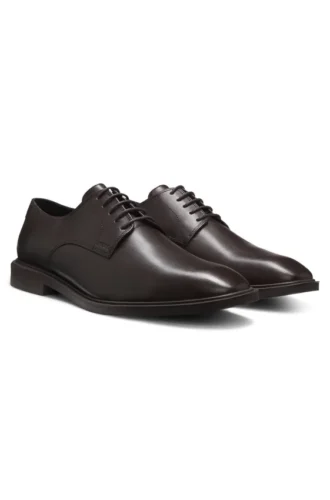 Derby-Schuhe aus Leder mit geprägtem Logo