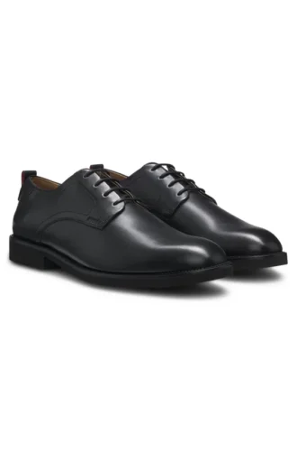 Derby-Schuhe aus Leder mit geprägtem Logo
