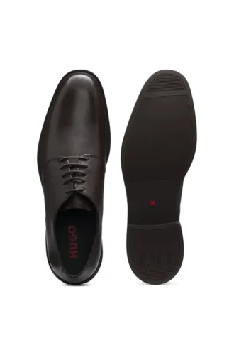 Derby-Schuhe aus Leder mit geprägtem Logo