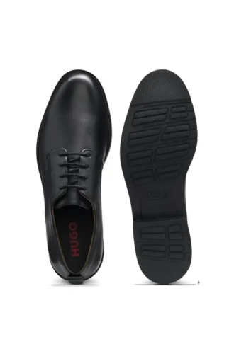 Derby-Schuhe aus Leder mit geprägtem Logo