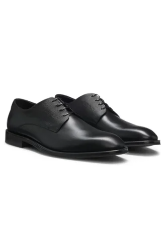 Derby-Schuhe aus strukturiertem und glattem Leder