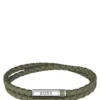 Doppelt geflochtenes grünes Armband mit Logo-Verschluss